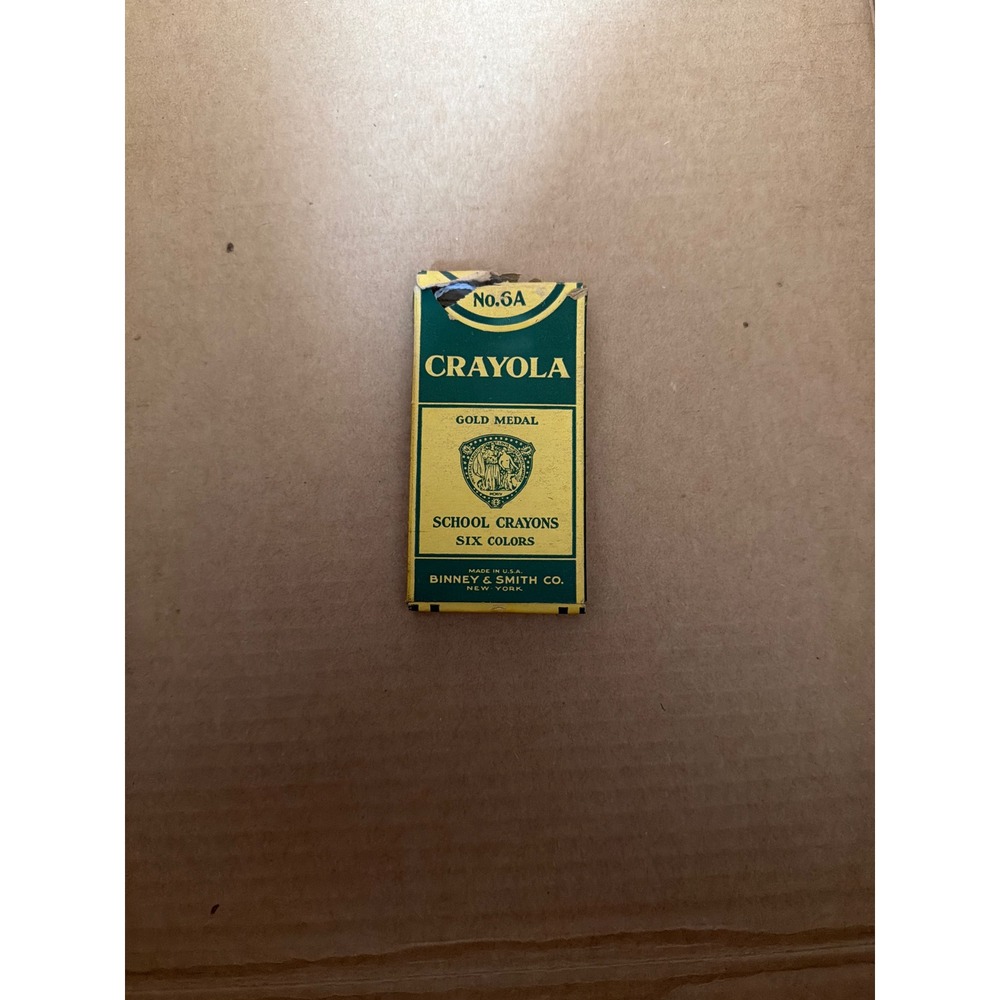 Vintage Crayola Gold Medal No. 6A School Crayons 6 Count Binney & Smith Co Box